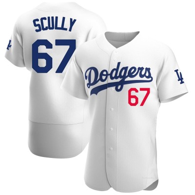 Men's Vin Scully Los Angeles Dodgers Authentic White Home Jersey