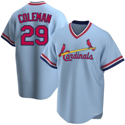 Men's Vince Coleman St. Louis Cardinals Replica Light Blue Road Cooperstown Collection Jersey