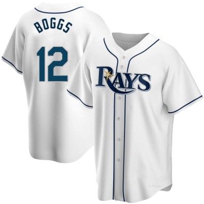 Men's Wade Boggs Tampa Bay Rays Replica White Home Jersey