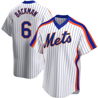 Men's Wally Backman New York Mets Replica White Home Cooperstown Collection Jersey