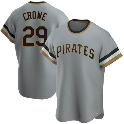 Men's Wil Crowe Pittsburgh Pirates Replica Gray Road Cooperstown Collection Jersey