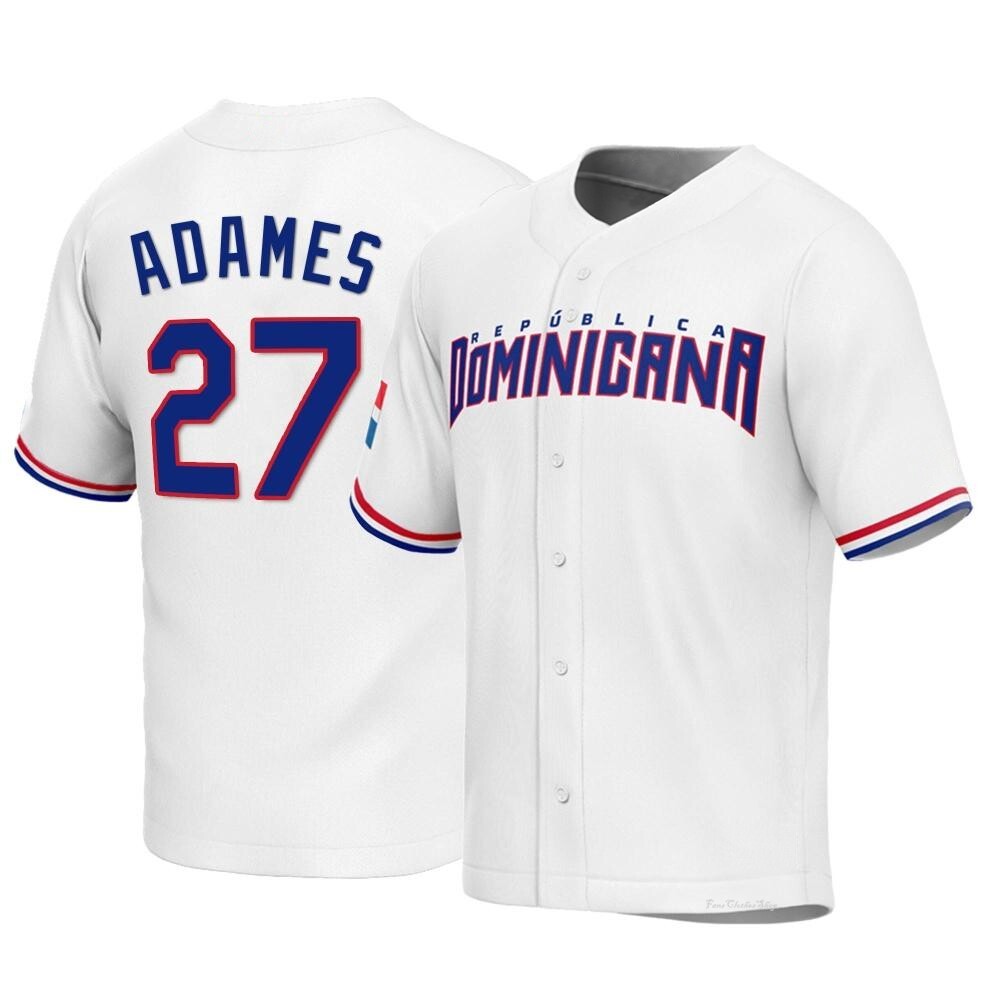 Men's Willy Adames Dominican Republic Baseball Replica White 2023 World