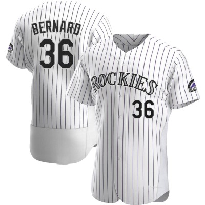 Men's Wynton Bernard Colorado Rockies Authentic White Home Jersey