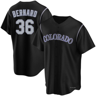 Men's Wynton Bernard Colorado Rockies Replica Black Alternate Jersey