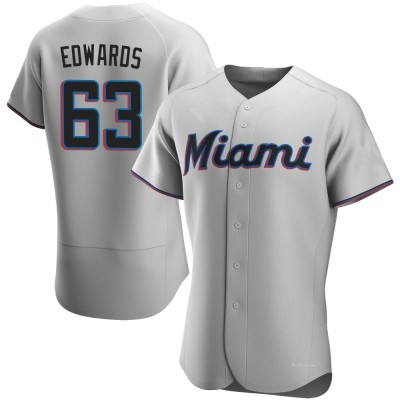 Men's Xavier Edwards Miami Marlins Authentic Gray Road Jersey