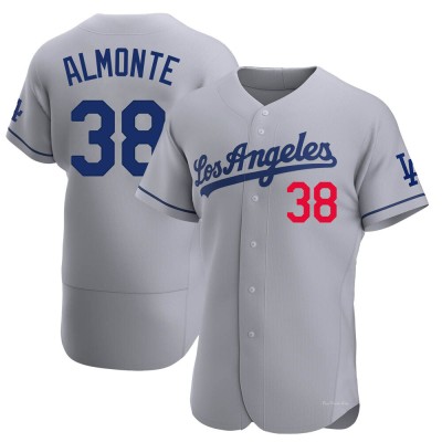 Men's Yency Almonte Los Angeles Dodgers Authentic Gray Away Jersey