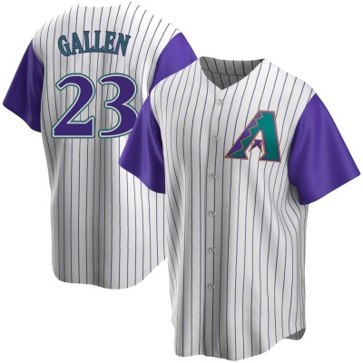 Men's Zac Gallen Arizona Diamondbacks Replica Cream/Purple Alternate Cooperstown Collection Jersey