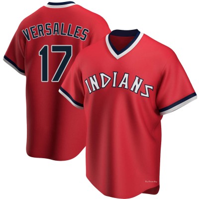 Men's Zoilo Versalles Cleveland Guardians Replica Red Road Cooperstown Collection Jersey