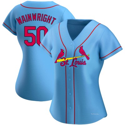 Women's Adam Wainwright St. Louis Cardinals Replica Light Blue Alternate Jersey