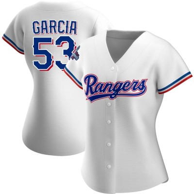 Women's Adolis Garcia Texas Rangers Replica White Home 2023 World Series Champions Jersey