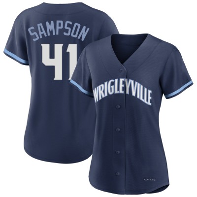 Women's Adrian Sampson Chicago Cubs Authentic Navy 2021 City Connect Jersey