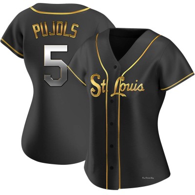 Women's Albert Pujols St. Louis Cardinals Replica Black Golden Alternate Jersey