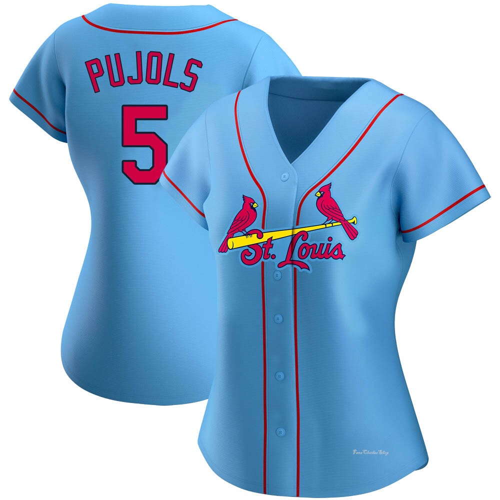 Women's Albert Pujols St. Louis Cardinals Replica Light Blue Alternate Jersey