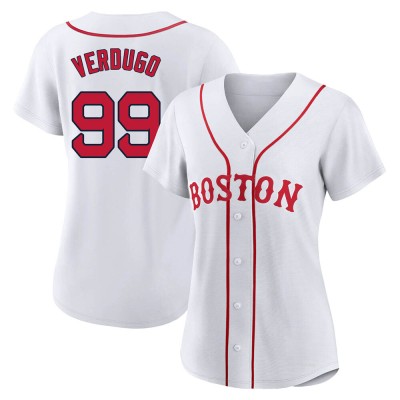 Women's Alex Verdugo Boston Red Sox Replica White 2021 Patriots' Day Jersey