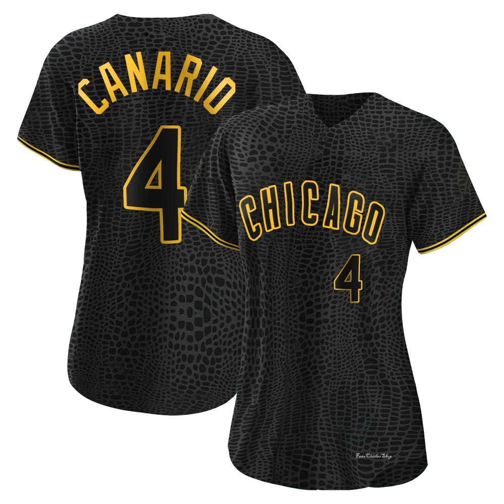 Women's Alexander Canario Chicago Cubs Authentic Black Snake Skin City Jersey