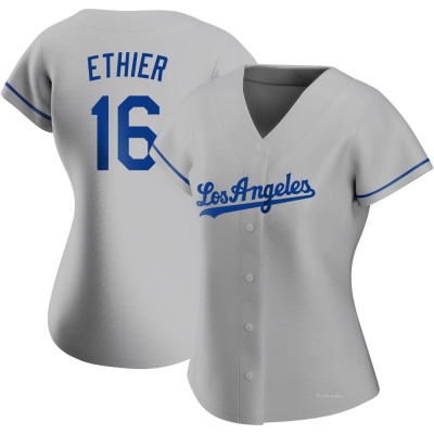 Women's Andre Ethier Los Angeles Dodgers Authentic Gray Road Jersey