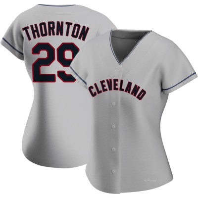 Women's Andre Thornton Cleveland Guardians Replica Gray Road Jersey