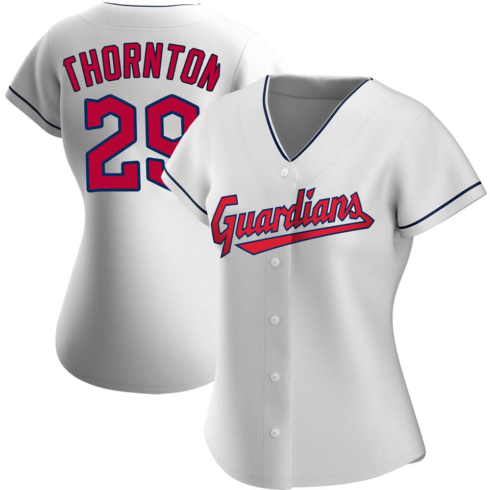 Women's Andre Thornton Cleveland Guardians Replica White Home Jersey