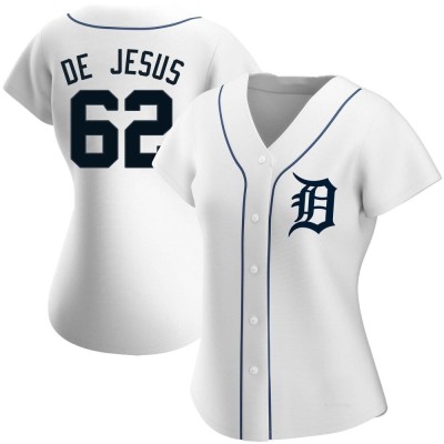 Women's Angel De Jesus Detroit Tigers Replica White Home Jersey