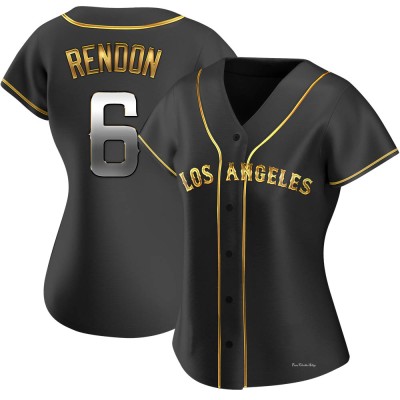 Women's Anthony Rendon Los Angeles Angels Replica Black Golden Alternate Jersey