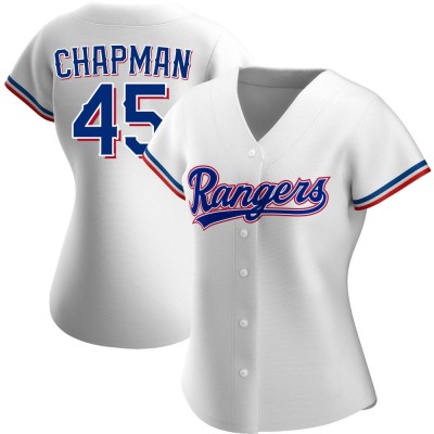 Women's Aroldis Chapman Texas Rangers Replica White Home Jersey