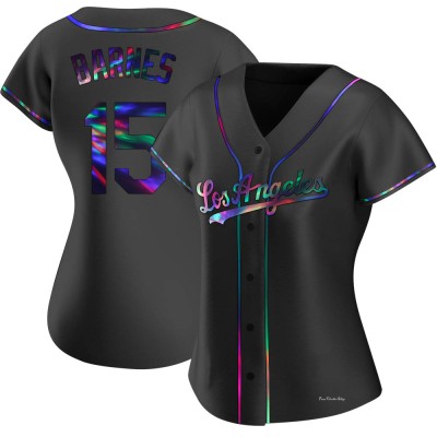 Women's Austin Barnes Los Angeles Dodgers Replica Black Holographic Alternate Jersey