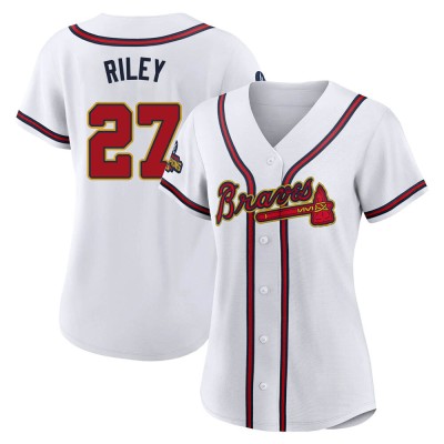 Women's Austin Riley Atlanta Braves Replica Gold White 2022 Program Jersey