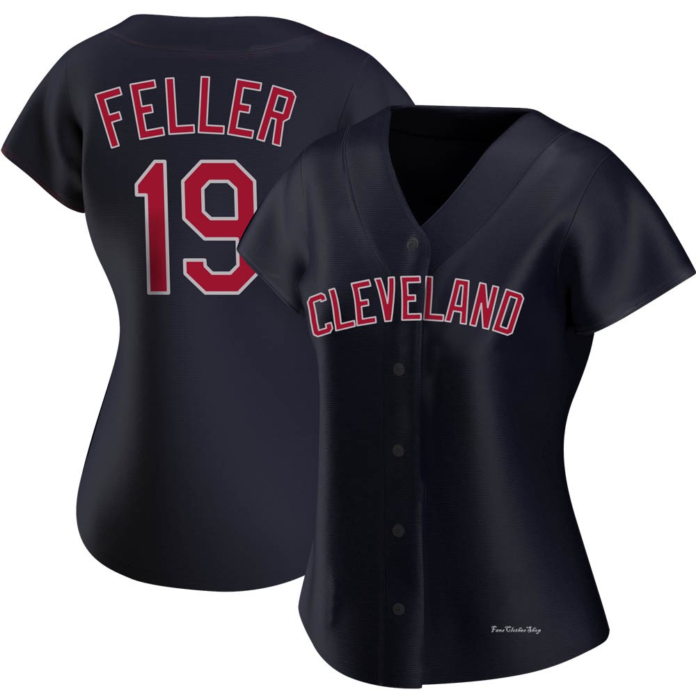 Women's Bob Feller Cleveland Guardians Authentic Navy Alternate Jersey