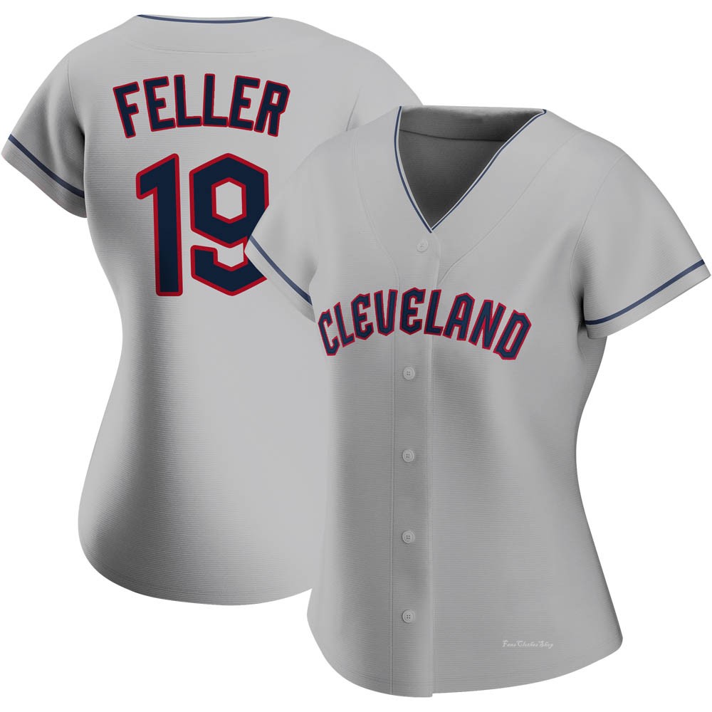 Women's Bob Feller Cleveland Guardians Replica Gray Road Jersey