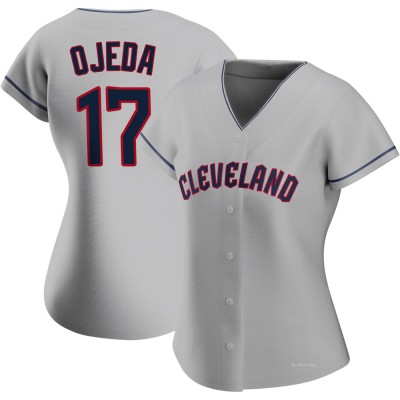 Women's Bob Ojeda Cleveland Guardians Replica Gray Road Jersey