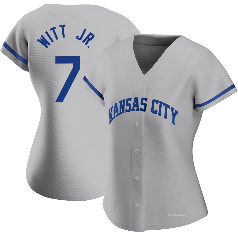 Women's Bobby Witt Jr. Kansas City Royals Replica Gray 2022 Road Jersey