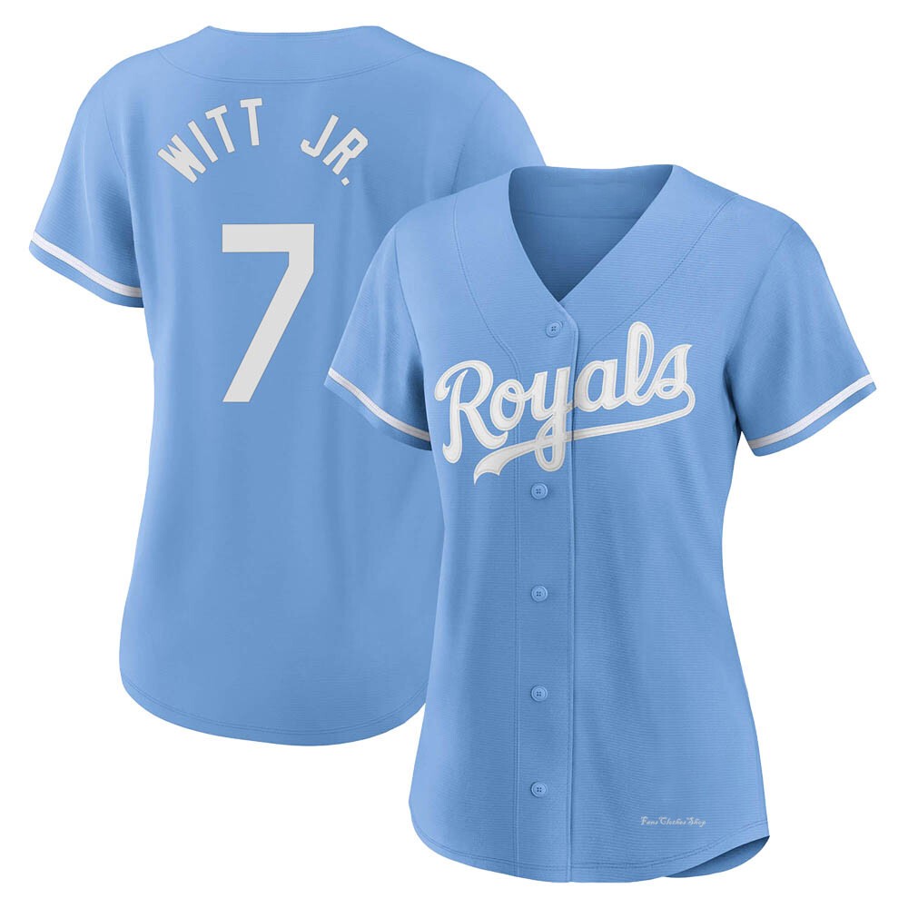 Women's Bobby Witt Jr. Kansas City Royals Replica Light Blue 2022 Alternate Jersey