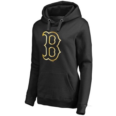 Women's Boston Red Sox Gold Collection Pullover Hoodie - Black
