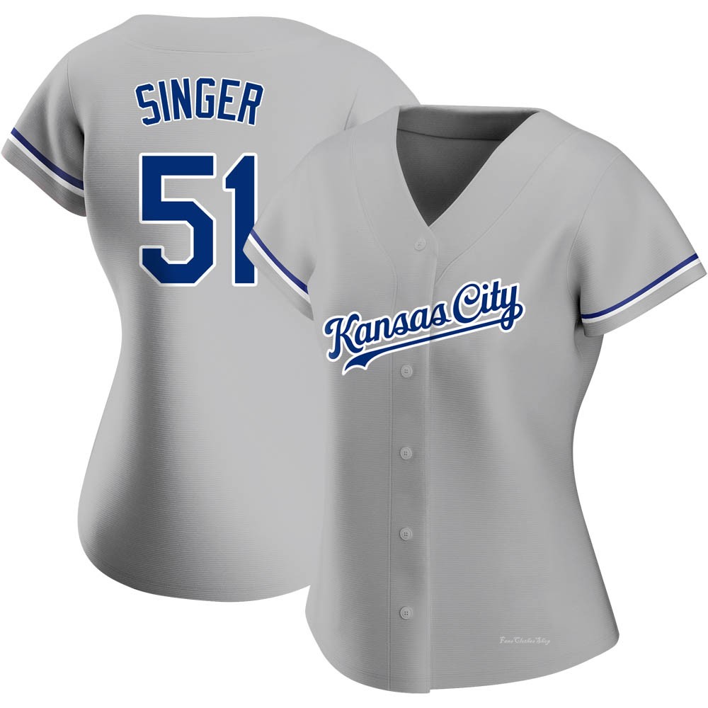 Women's Brady Singer Kansas City Royals Authentic Gray Road Jersey