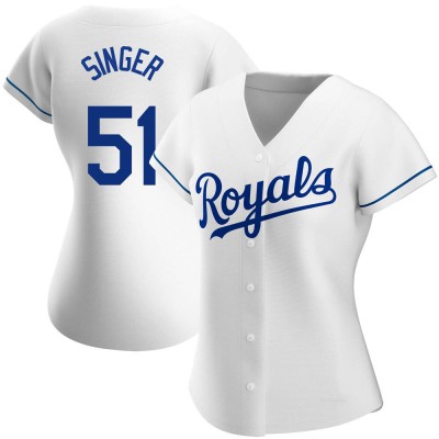 Women's Brady Singer Kansas City Royals Replica White Home Jersey