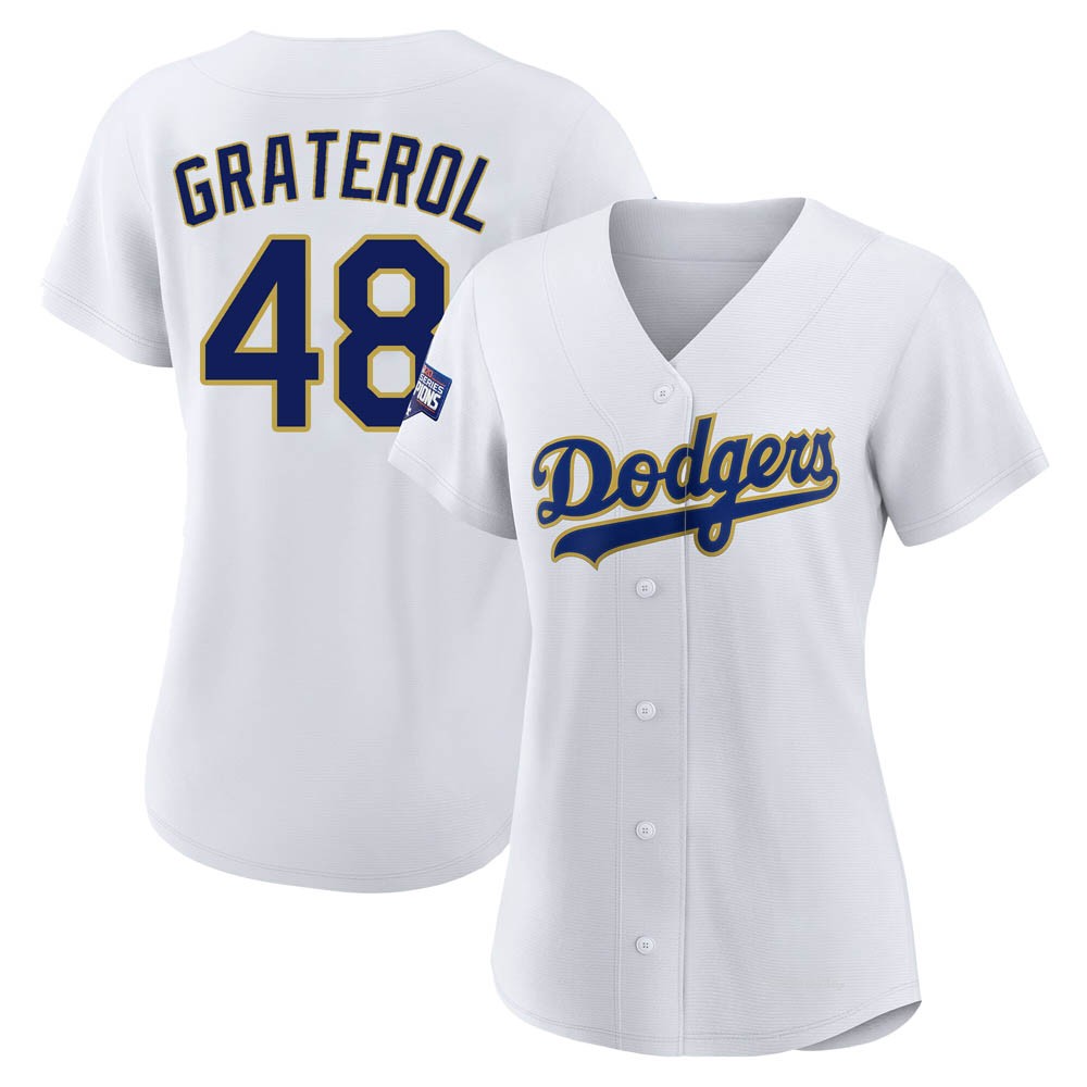 Women's Brusdar Graterol Los Angeles Dodgers Authentic White/Gold 2021 Gold Program Player Jersey