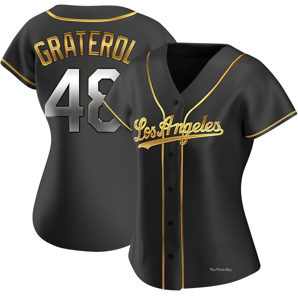 Women's Brusdar Graterol Los Angeles Dodgers Replica Black Golden Alternate Jersey