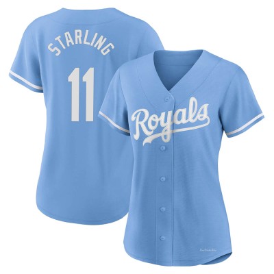 Women's Bubba Starling Kansas City Royals Authentic Light Blue 2022 Alternate Jersey