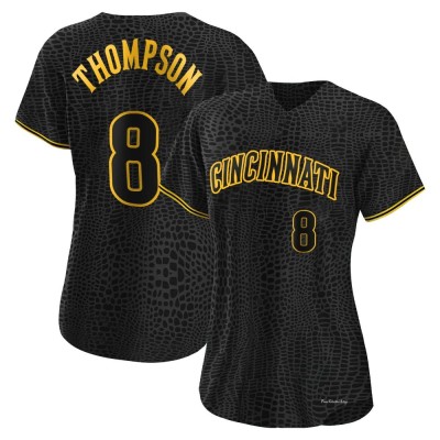 Women's Bubba Thompson Cincinnati Reds Authentic Black Snake Skin City Jersey