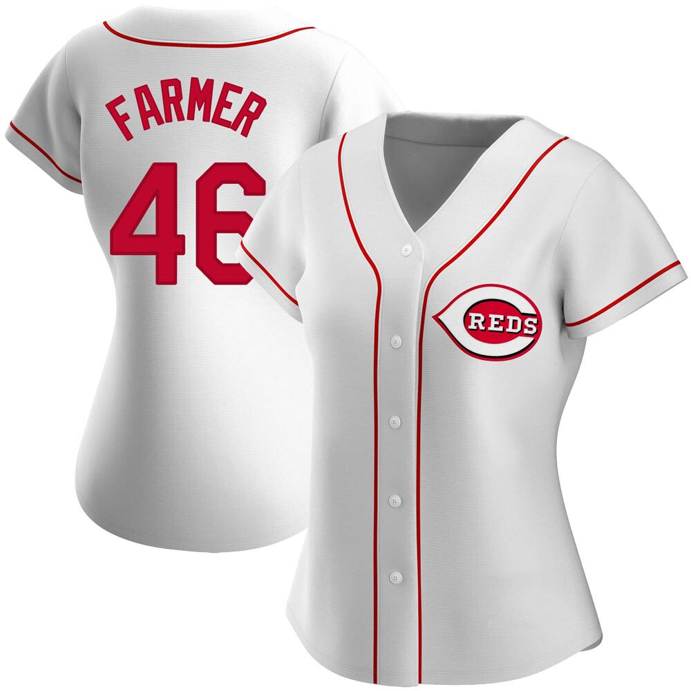 Women's Buck Farmer Cincinnati Reds Replica White Home Jersey Fans