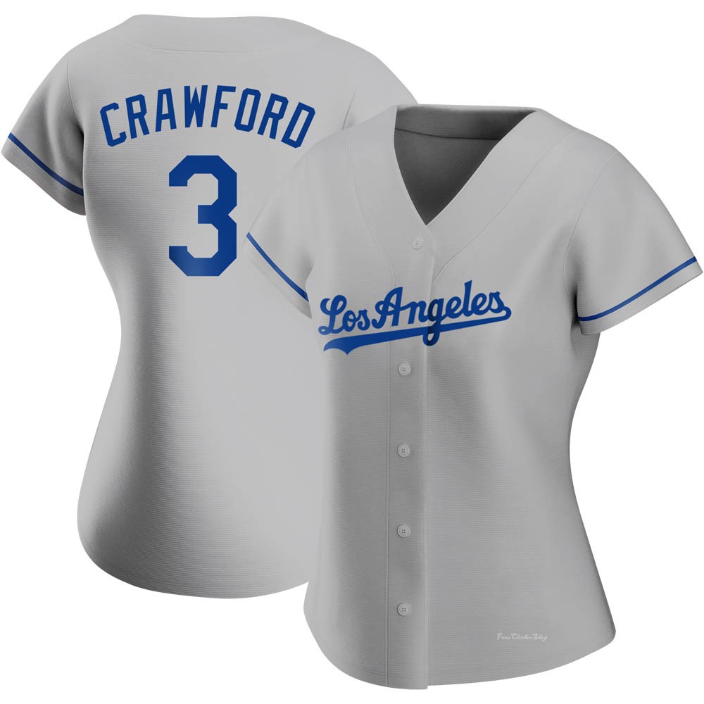 Women's Carl Crawford Los Angeles Dodgers Authentic Gray Road Jersey