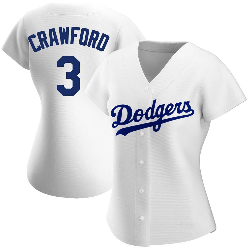 Women's Carl Crawford Los Angeles Dodgers Replica White Home Jersey