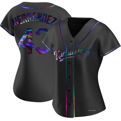 Women's Carlos Hernandez Kansas City Royals Replica Black Holographic Alternate Jersey