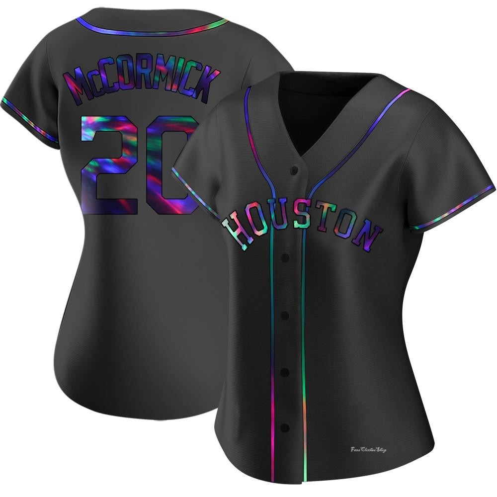 Women's Chas McCormick Houston Astros Replica Black Holographic Alternate Jersey