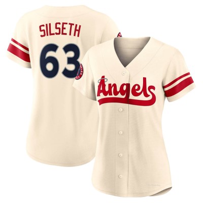 Women's Chase Silseth Los Angeles Angels Replica Cream 2022 City Connect Jersey