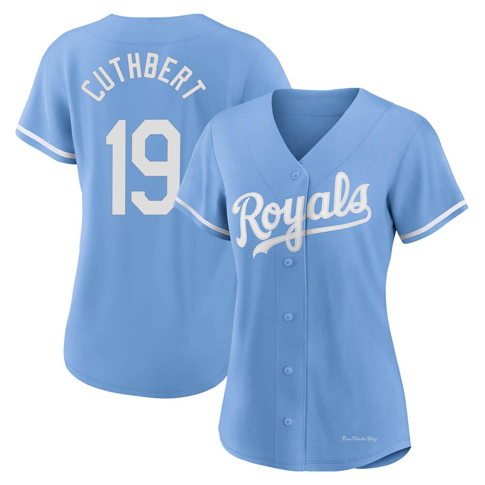 Women's Cheslor Cuthbert Kansas City Royals Replica Light Blue 2022 Alternate Jersey