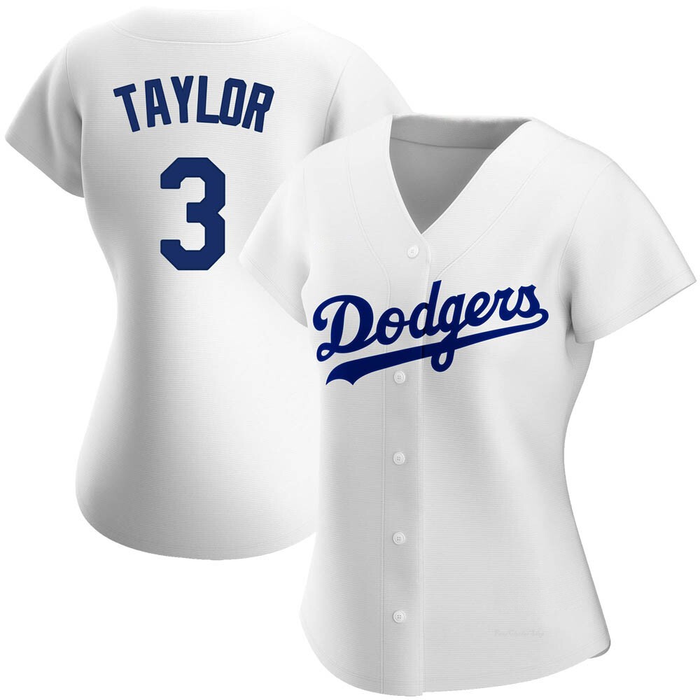 Women's Chris Taylor Los Angeles Dodgers Authentic White Home Jersey