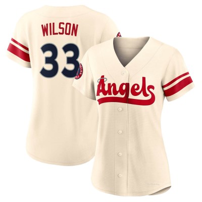 Women's C.J. Wilson Los Angeles Angels Authentic Cream 2022 City Connect Jersey