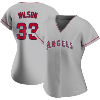 Women's C.J. Wilson Los Angeles Angels Authentic Silver Road Jersey