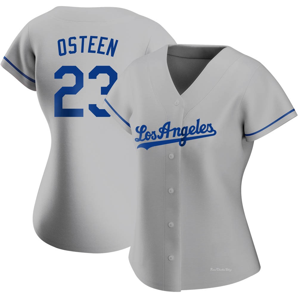 Women's Claude Osteen Los Angeles Dodgers Authentic Gray Road Jersey
